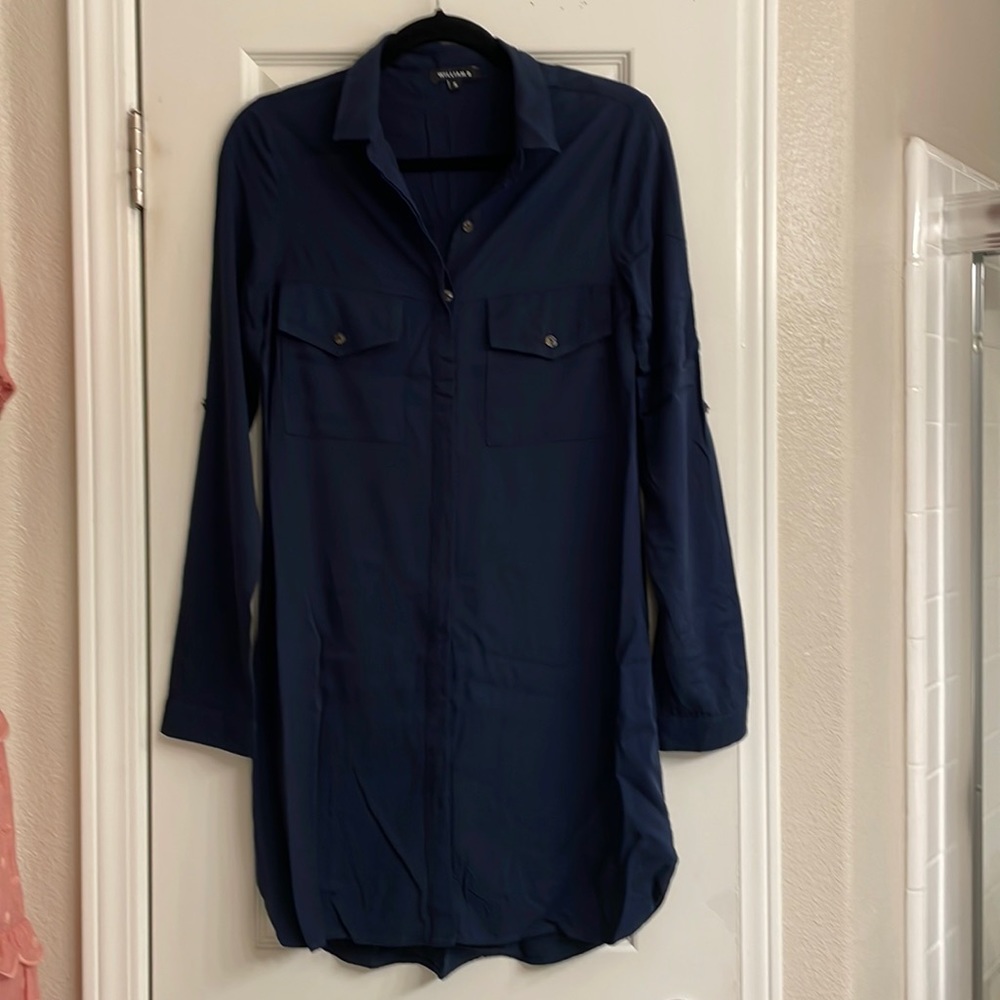 William B Navy Shirt Dress | Tunic (S)